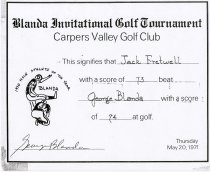 Fretwell winner's certificate